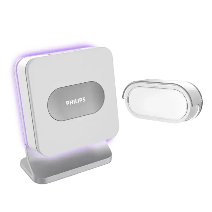 Philips WelcomeBell MP3 wireless doorbell with 8 ringtones or MP3 import option, operation range up to 300m