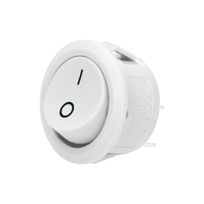 Rocker switch, round, white