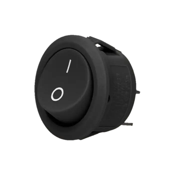 Rocker switch, round, black