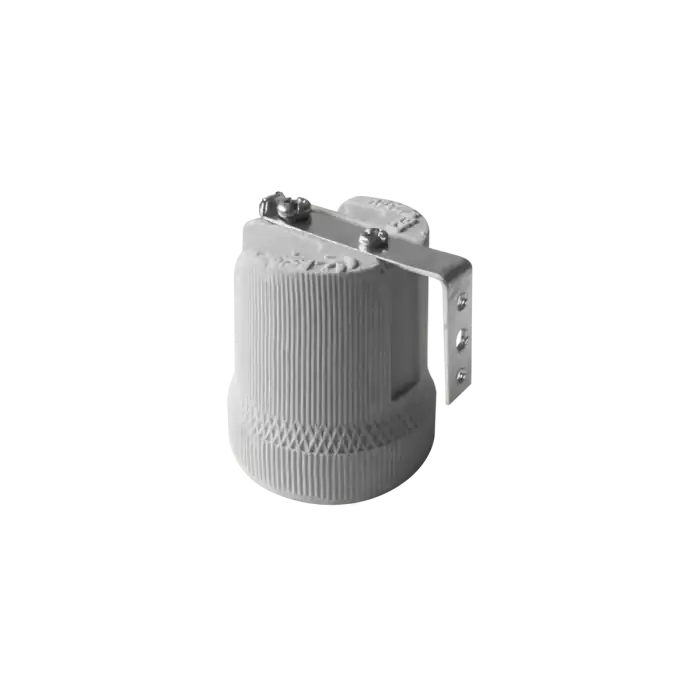 Porcelain E27 lamp holder with bracket 