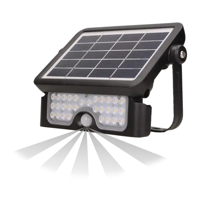 LUX LED SOLAR LED PIR 5W 500lm 4000K IP65 >80 Μαύρo 217.4 / 149.3 / 33.7 120° <6m