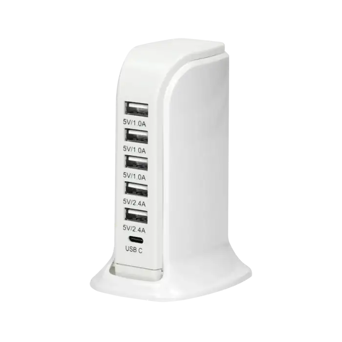 Charging station 5 x USB A, 1 x USB C; 5V DC / 6A