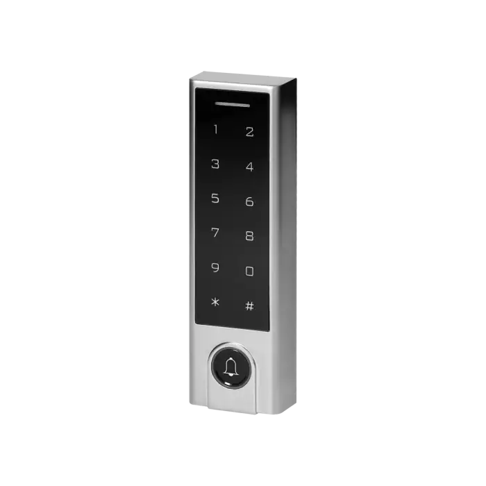 Code lock with card and proximity tags reader, fingerprints reader and Bluetooth, SUPER SLIM, IP68, 3A relay,