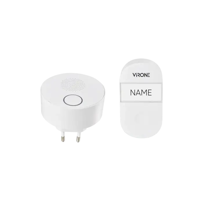 Ασύρματο κουδούνι SONUS AC, σύστημα plug-in, με κουμπί χωρίς μπαταρία, σύστημα εκμάθησης, 38 ήχοι κλήσης, εμβέλεια λειτουργίας έως 100 μέτρα.