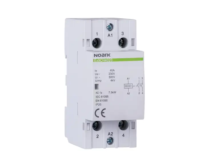 Installation contactor, 40 A, coil 24 V, 2 NO contact