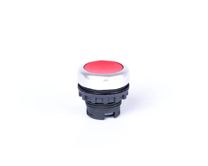 Flat button head, momentary, without printing, red