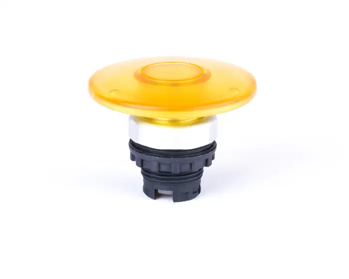 Mushroom button head, 60 mm, momentary, without printing, illumination possibility, yellow