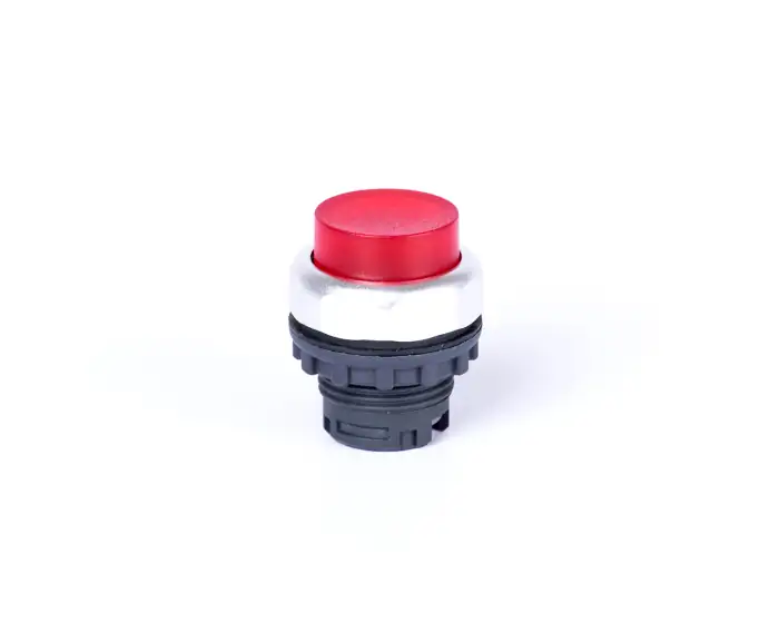 Raised button head, momentary, without printing, illumination possibility, red