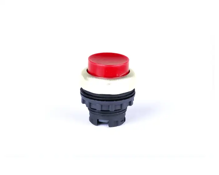 Raised button head, momentary, without printing, red