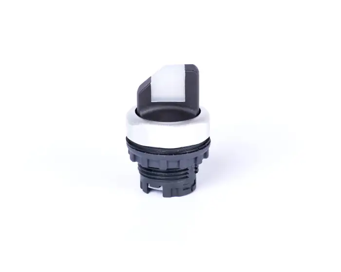 3-position selector switch with handle head, momentary-maintained, illumination possibility, white