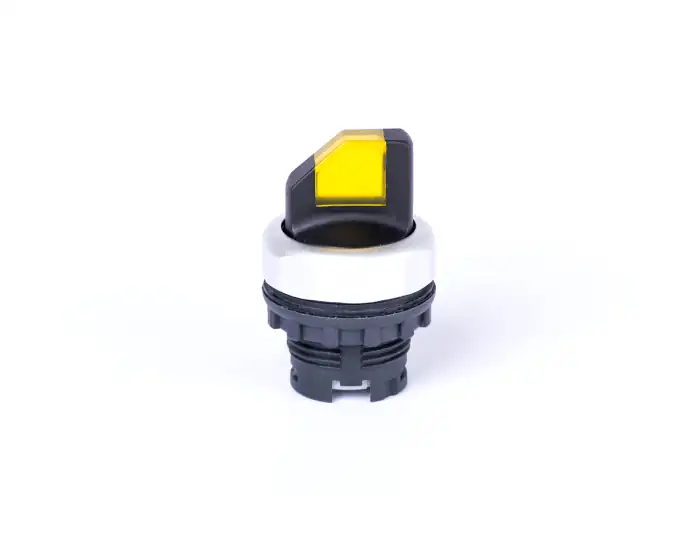 2-position selector switch with handle head, maintained, illumination possibility, yellow