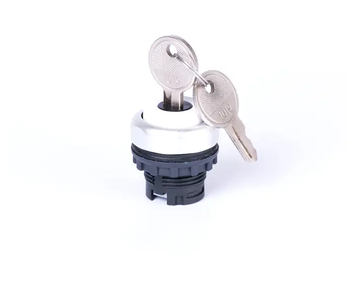 3-position selector switch with key head, maintained-momentary