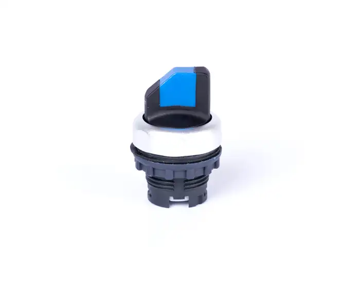 3-position selector switch with handle head, momentary, blue