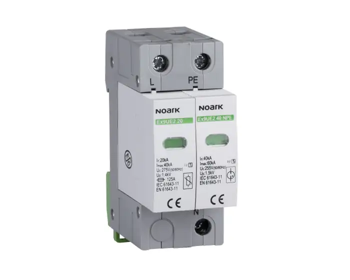 Surge protection device, class 2 (C), In=20 kA, Uc=275 VAC, 2pole, with remote-signal contact