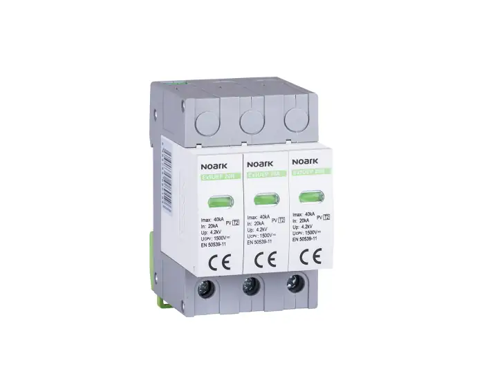 DC SPD Ex9UEP with remote contact, Class II, In=20kA, 1500 V DC, 3MU width, for ungrounded PV systems