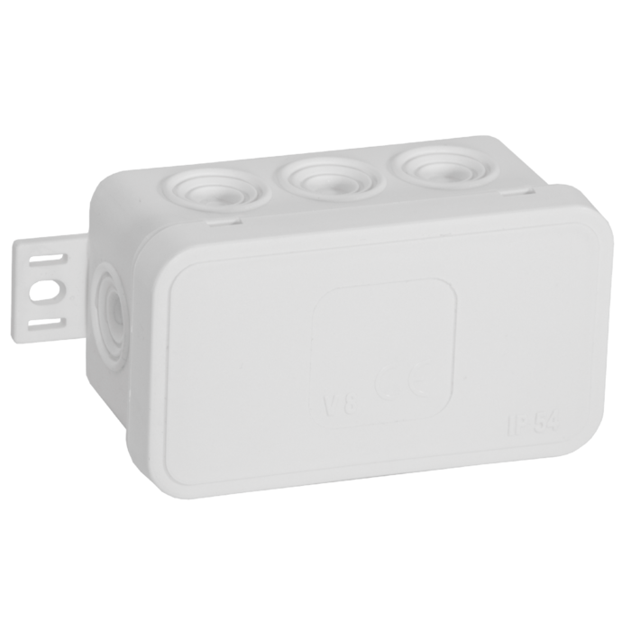 Surface-mounted junction box CLICK IP54 8 cable entries 80x45x41mm white