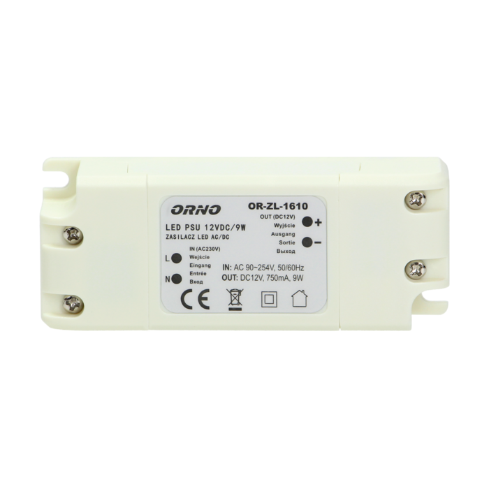 Τροφοδοτικό 9W - 90-254V AC - 12V DC - 0.75Α - IP20 - 100 / 25 / 40