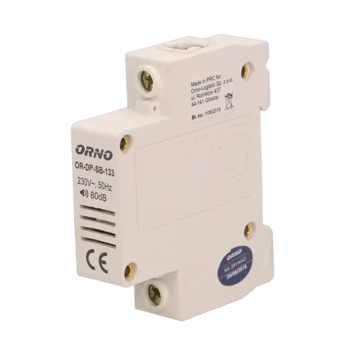 Wired doorbell for DIN rail, single-track