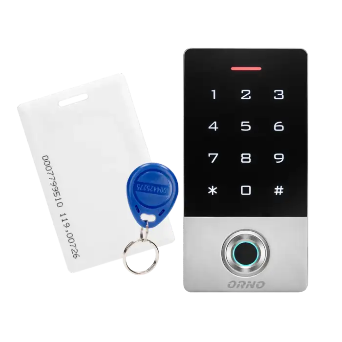 Code lock with touch keypad, proximity tags/cards reader and fingerprint reader, IP68, 1 relay output (3A)