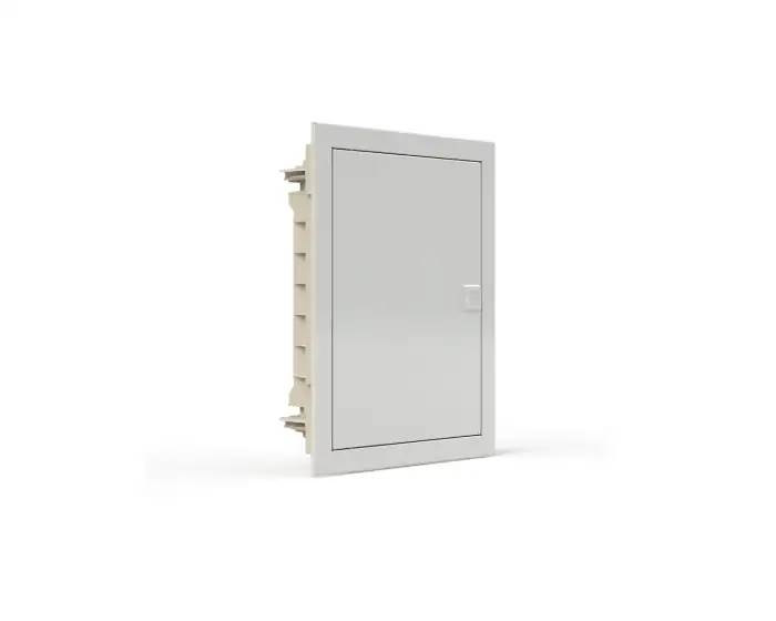 Plastic consumer unit with white metal door, surface-mounted, IP40, 2 row, 24 modules