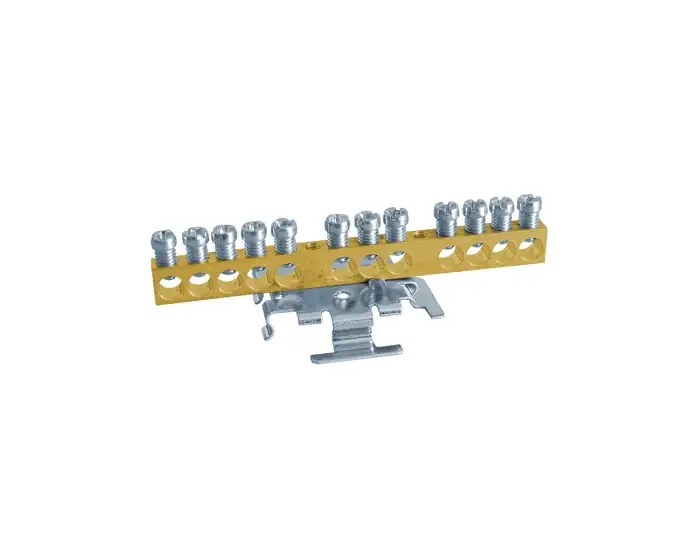 Terminal Block, uncovered, metal DIN rail clip, 7x10mm2