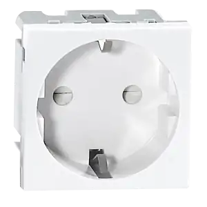 NOEN GS Socket module for furniture connection panel, schuko, white