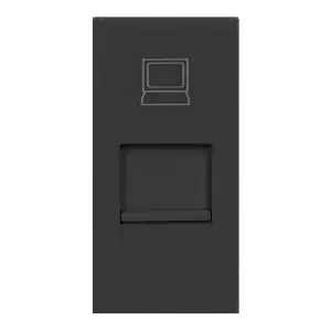 NOEN RJ45 socket module for furniture connection panel, black