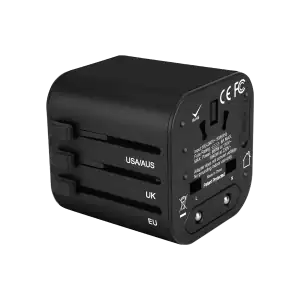 GOworld universal travel adapter, works in over 200 countries.