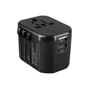 GOworld universal travel adapter with USB charger, works in over 200 countries.