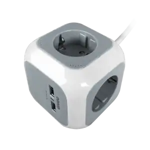 Extension cord, 2 x USB, 4 x schuko sockets, 1.4 m cable