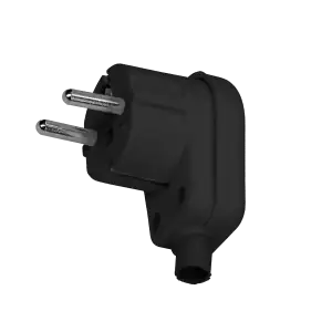 Angle plug, uni-schuko, dismountable, black