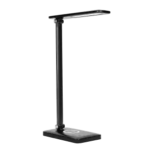 ISIYO LED 7W desk lamp with wireless charger and USB port, 390lm, 3000-4000-6000K, color temp. adjustment, dimmer, black