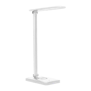 ISIYO LED 7W desk lamp with wireless charger and USB port, 390lm, 3000-4000-6000K, color temp. adjustment, dimmer, white