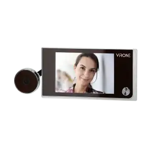Electronic door viewer LCD 3.5", wide-angle lens, battery-operated, silver