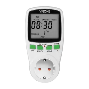 Digital timer with LCD display, Schuko