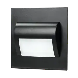 DRACO LED NEW flush-mounted staircase light fitting 1.5W, 12VDC, 30lm, 3000K, black, innovative installation