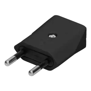 Mini Euro plug, black, socket: 2P/II, 10A/250V AC