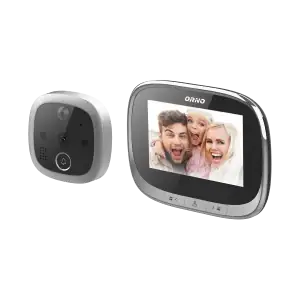 Electronic door viewer with integrated motion sensor and 4.3'' LCD screen, image and video recording on Micro SD card, menu in 4 languages, inbuilt battery