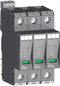 SPD AC T1+T2+T3 3-pole 25kA monoblock remote