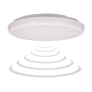 CERS LED ceiling lamp with microwave motion sensor, LED 22W, 2000lm, IP65, 4000K, white milky PC, dimming function