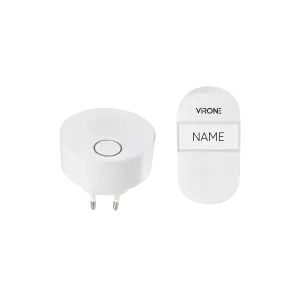 SONUS AC wireless doorbell, plug-in system, with battery-free button, learning system, 38 ringtones, operation range up to 100m. 