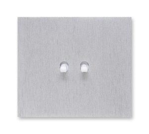 Double switch brushed aluminum base/white switch