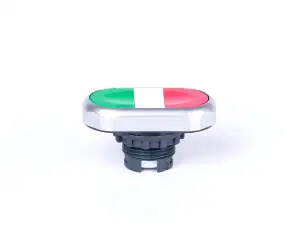 Dual colour button head, momentary, without printing, green+red