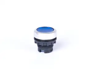 Flat button head, momentary, without printing, illumination possibility, blue