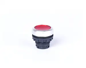 Flat button head, momentary, without printing, illumination possibility, red