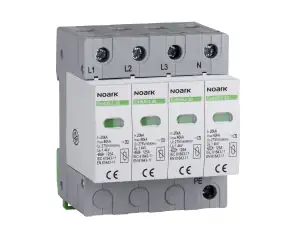 Surge protection device, class 2 (C), In=20 kA, Uc=275 VAC, 4-pole, with remote-signal contact