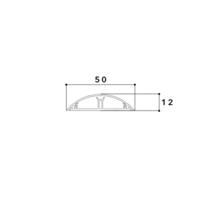 On-floor trunking ABK 12mmx50mm -7030, PVC, 2 chambers, ribbed back side, grey Photo 3