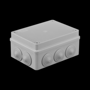 Hermetic junction box 150x110x70, 10 glands, grey, IP65