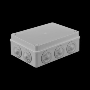 Hermetic junction box 190x140x70, 10 glands, grey, IP65