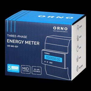 Τριφασικός μετρητής ενέργειας, 100A, θύρα RS-485, MID, 4 μονάδες, ράγα εγκατάστασης: DIN TH-35mm, PV-Ready Φωτογραφία 2